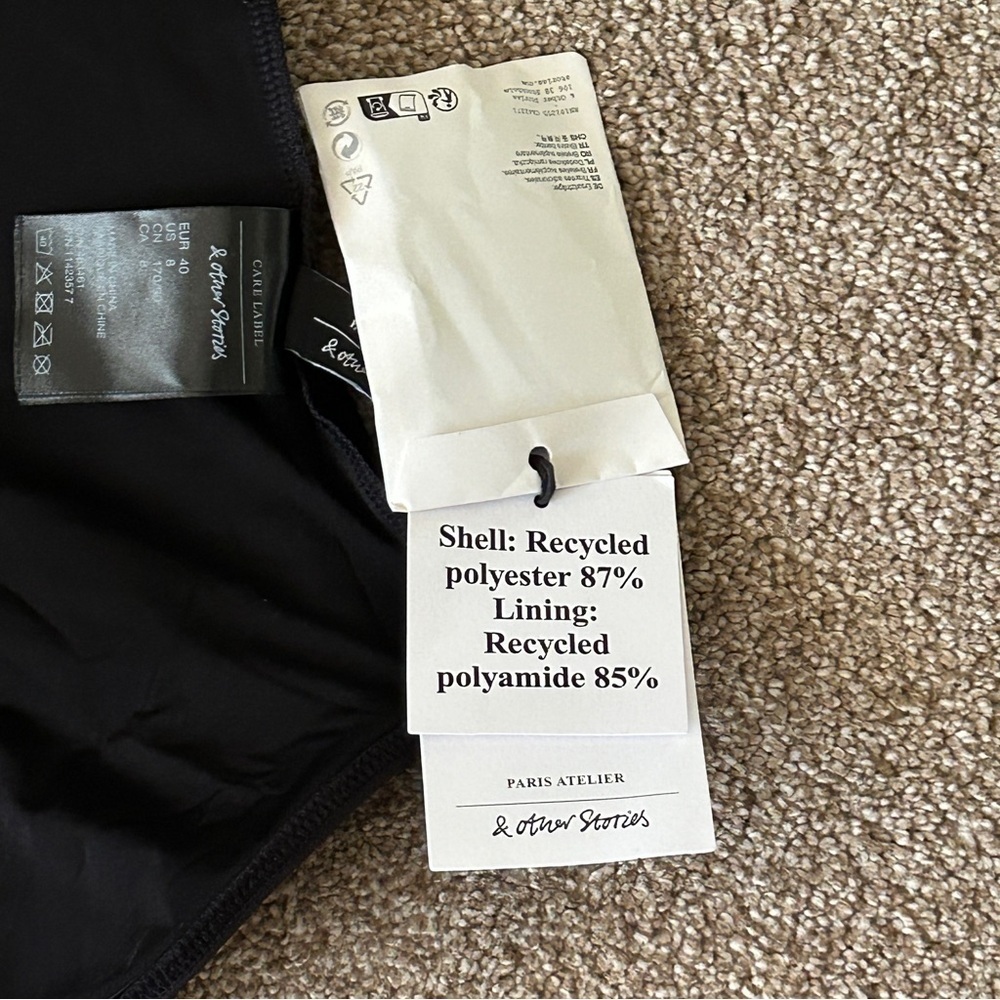 Size 8: & Other Stories Bow Open Back One-Piece Swimsuit in Black, NWT - Picture 15 of 16